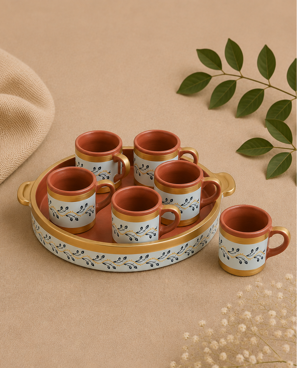 6 Pieces Cup & Tray Set | Soul Love & Earth