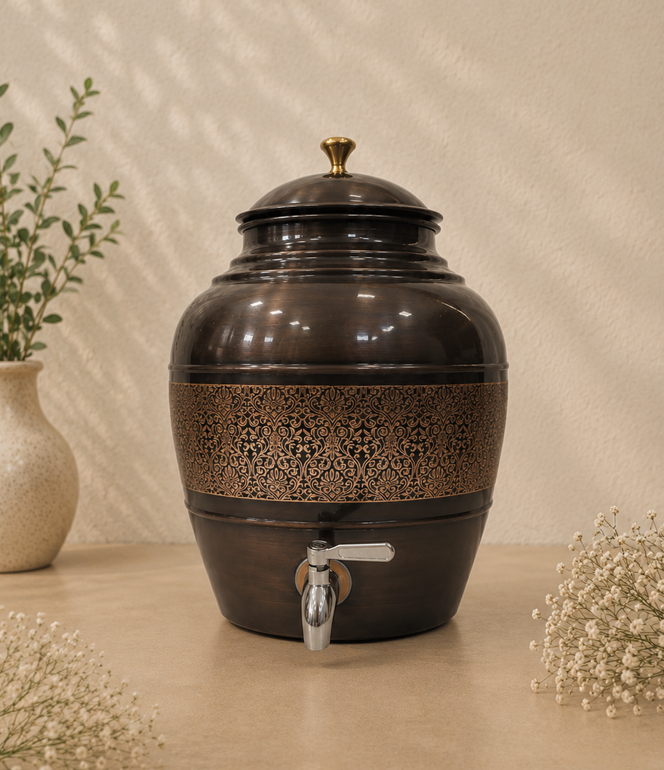 Water Dispenser Featuring Nakash Design And Chocolate Accents (5L) | Soul Love & Earth