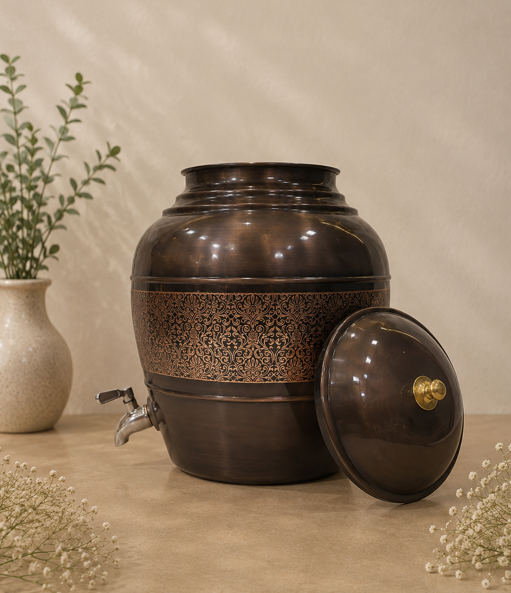 Water Dispenser Featuring Nakash Design And Chocolate Accents (5L) | Soul Love & Earth