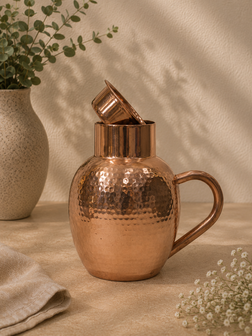 Copper Hammered Jug | Soul Love & Earth