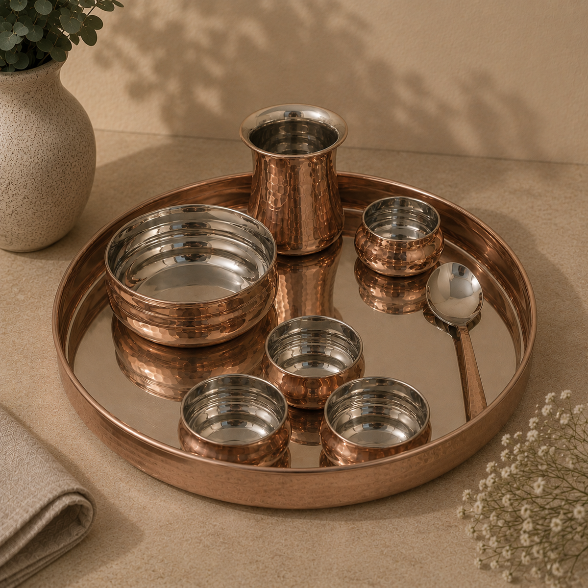 Copper Steel Dinner Set | Soul Love & Earth
