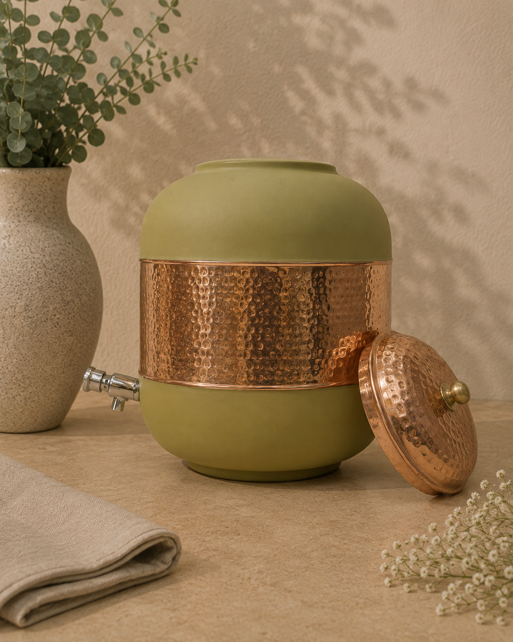 Copper Water Dispenser With Dual Tone Elegance (5L) | Soul Love & Earth
