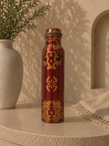 Pure Copper Meena Work Water Bottle With Flame Editon (1L) | Soul Love & Earth
