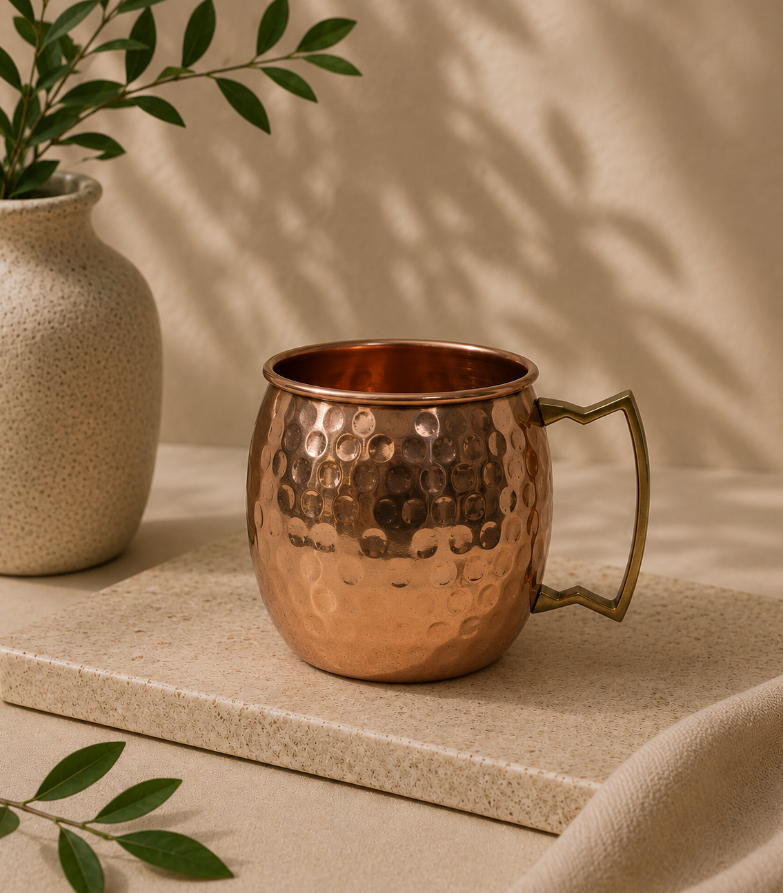 Pure Copper Hammered Coffe Mug | Soul Love & Earth