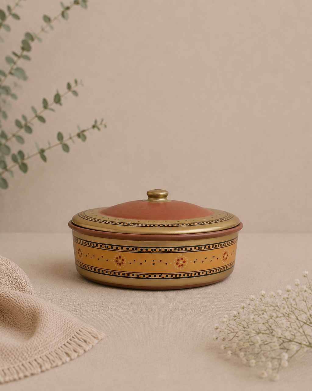 Handmade Printed Clay Casserole | Soul Love & Earth