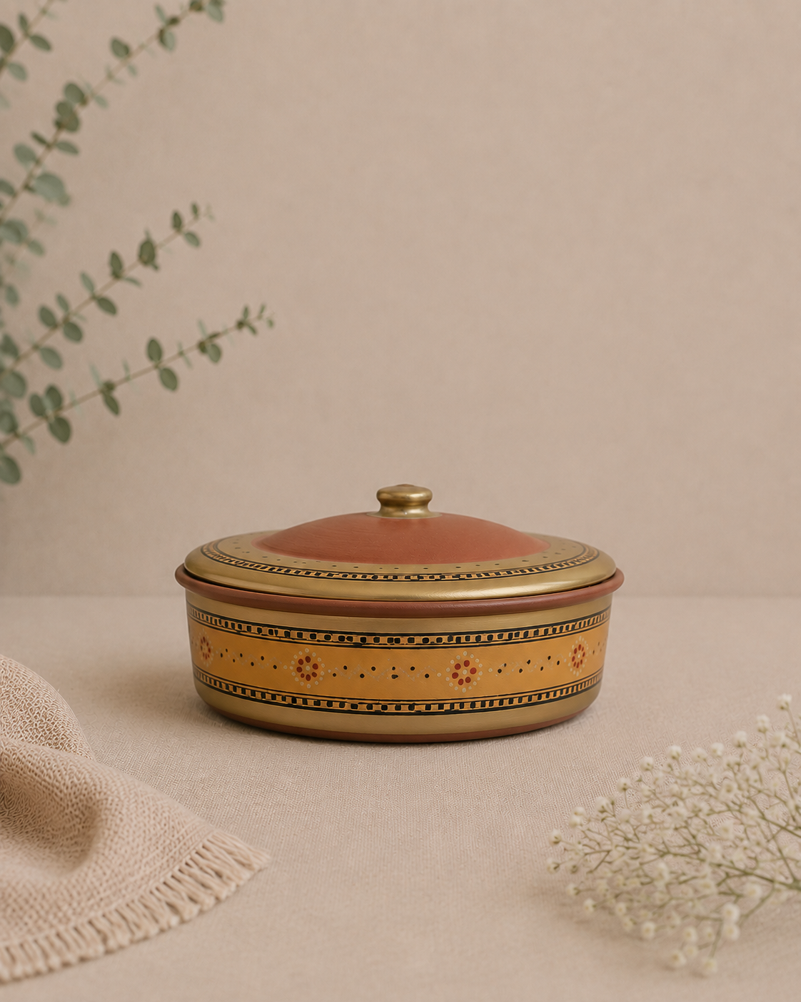Handmade Printed Clay Casserole | Soul Love & Earth