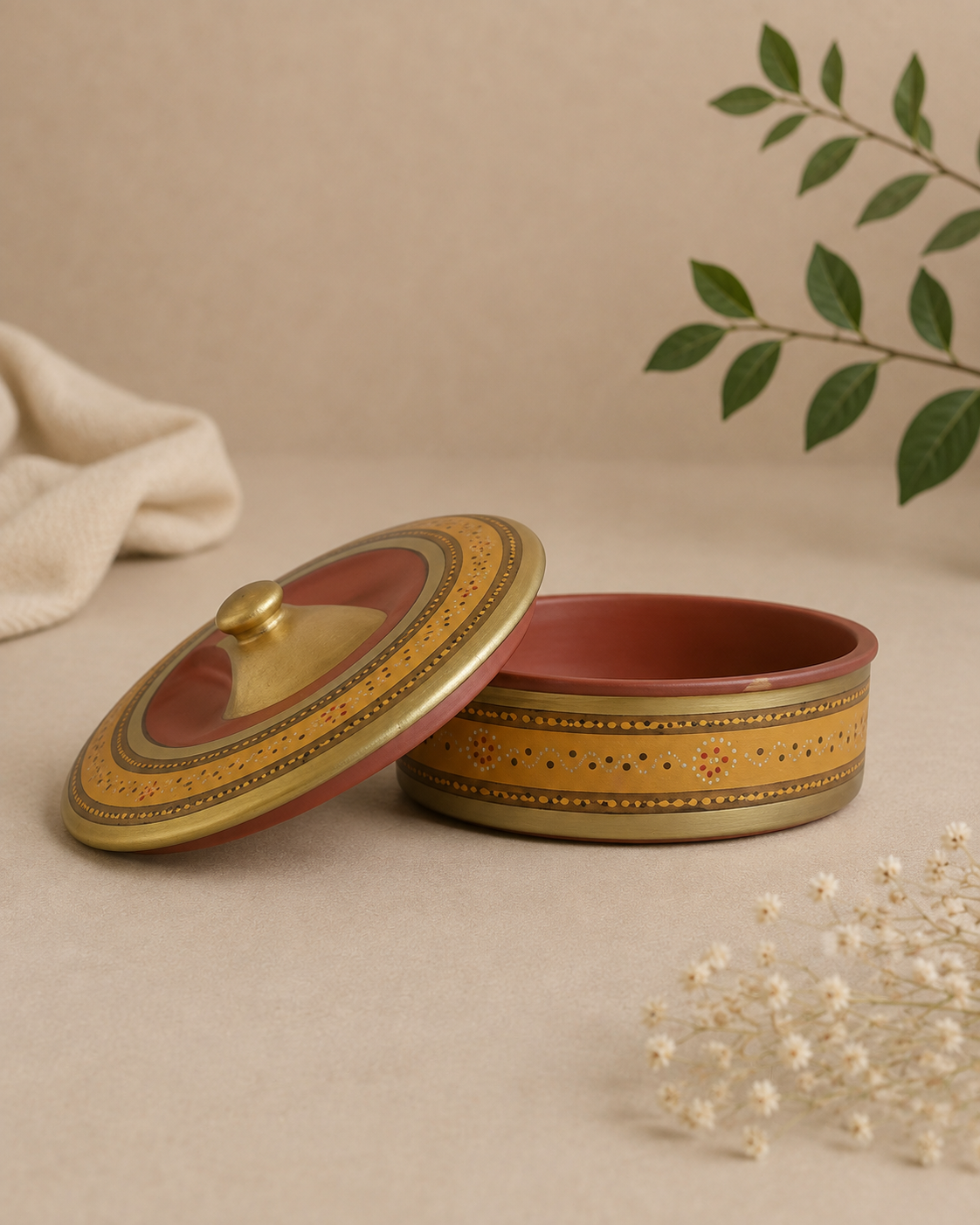 Handmade Printed Clay Casserole | Soul Love & Earth