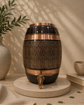 Premium Pure Copper Water Dispenser Matka Tank Pot Ovel Shape With Tap (5L) | Soul Love & Earth