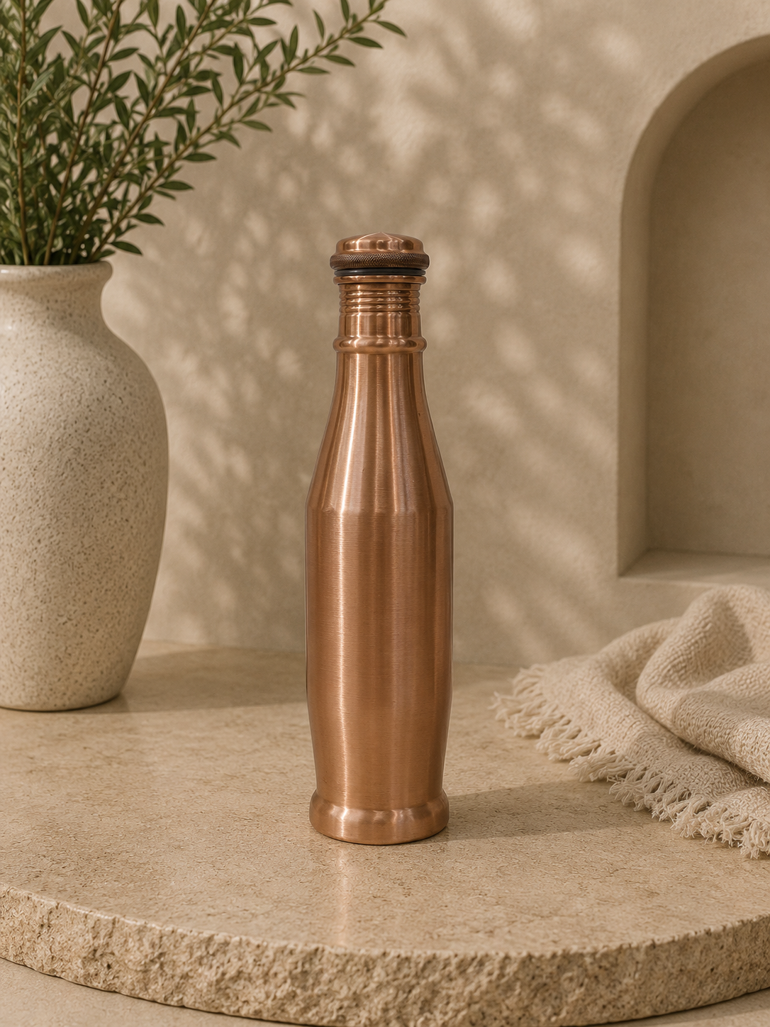 Pure Copper Plain Water Bottle (1L) | Soul Love & Earth