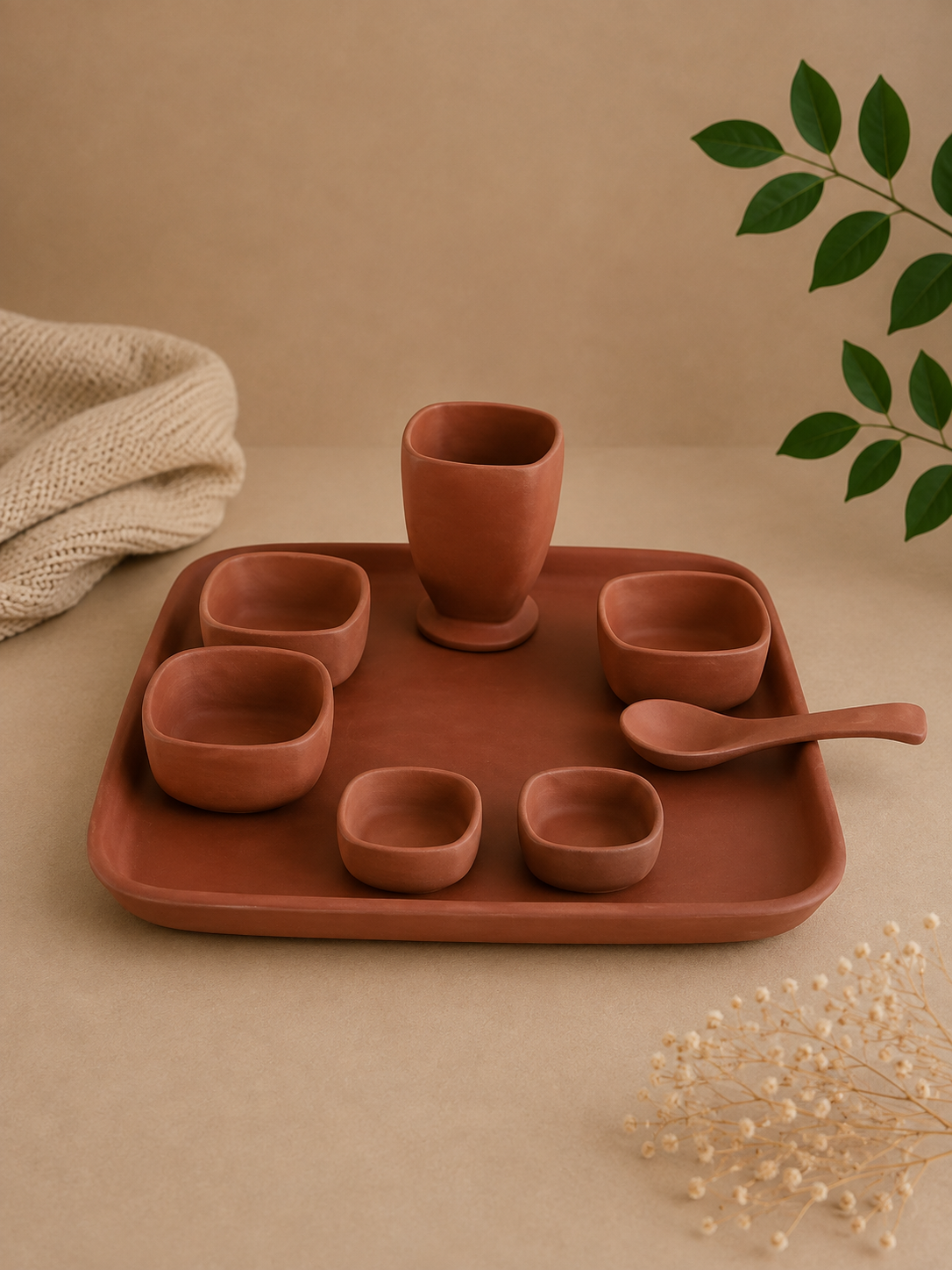 Dinner Set Large Square Plain | Soul Love & Earth