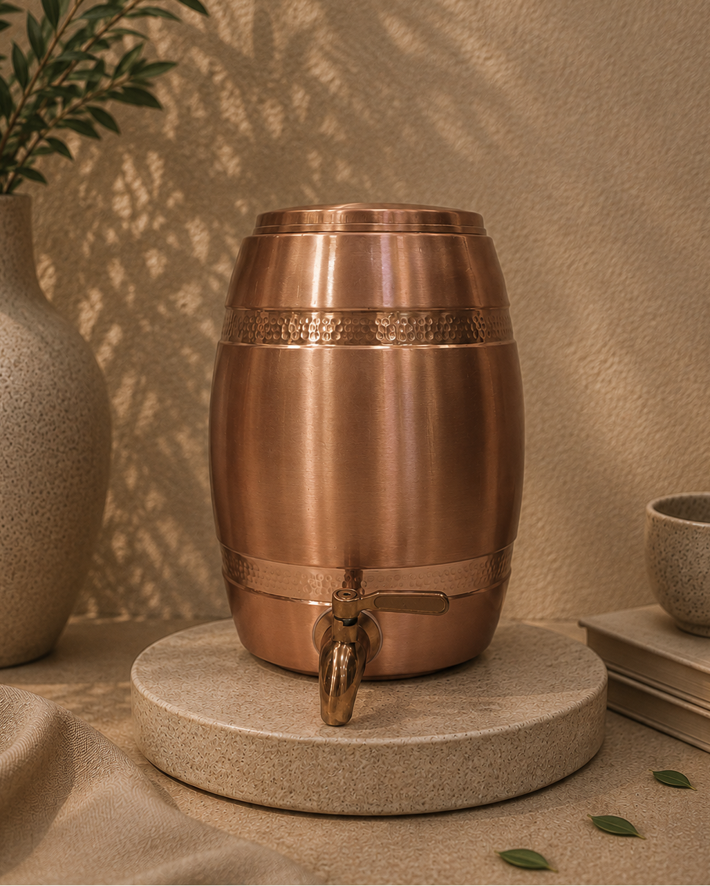 Plain Pure Copper Water Table Top Water Dispenser With Tap (5L) | Soul Love & Earth