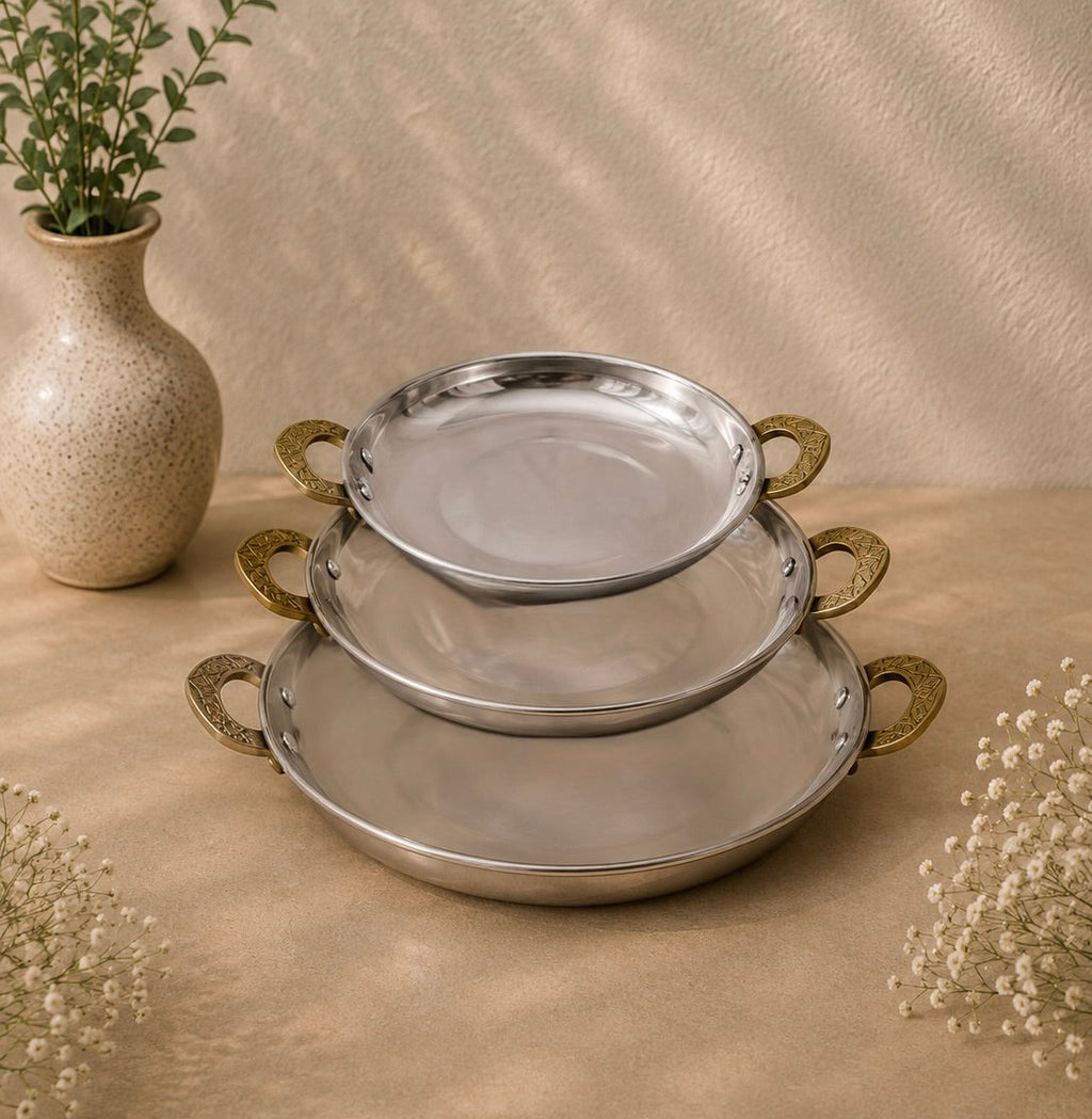 Food Serving Copper Plates Set | Soul Love & Earth