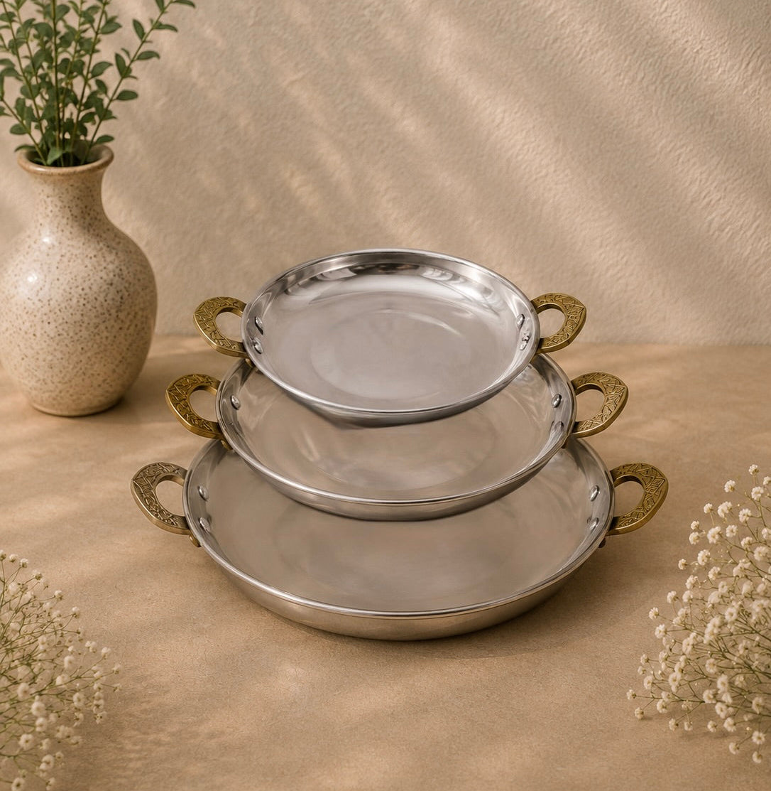 Food Serving Copper Plates Set | Soul Love & Earth