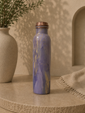 Pure Copper Meena Work Water Bottle With Purple Edition (1L) | Soul Love & Earth