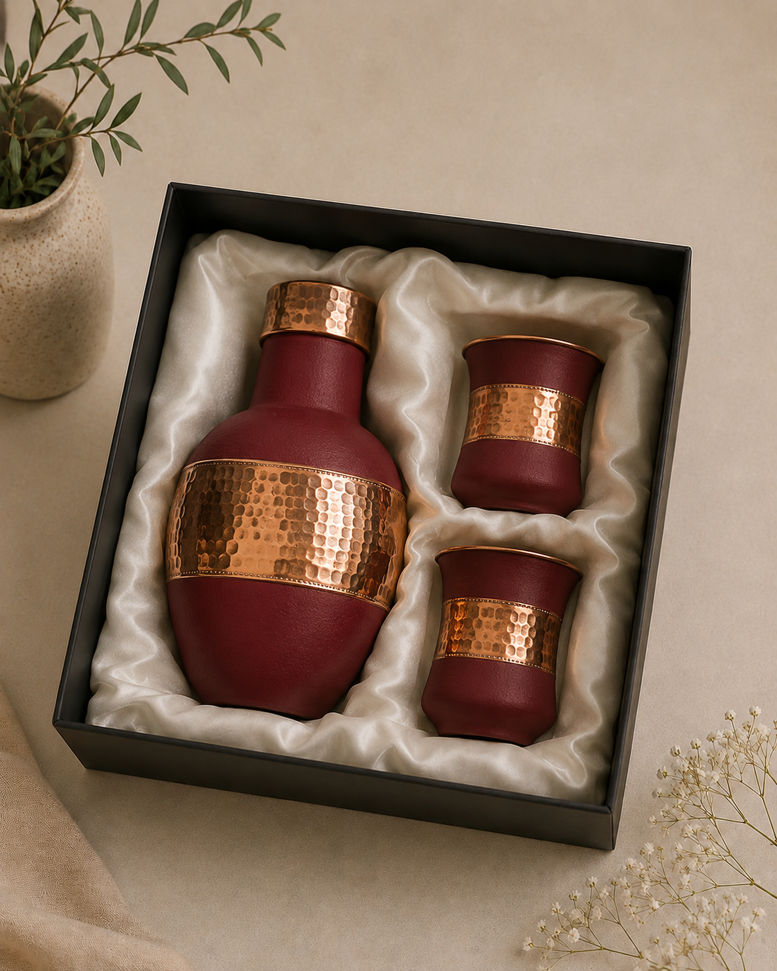 Red Damru Shape Gift Set | Soul Love & Earth