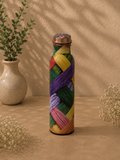 Copper Bottle With Colorful Wool Thread Design | Soul Love & Earth