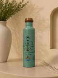 Pure Copper Meena Work Bottle With Yogi Edition (1L) | Soul Love & Earth